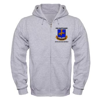 2B502IR - A01 - 03 - DUI - 2nd Battalion - 502nd Infantry Regiment with Text - Zip Hoodie