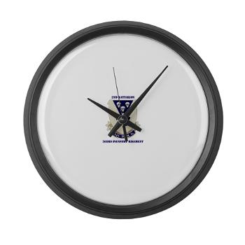 2B503IR - M01 - 03 - DUI - 2nd Battalion - 503rd Infantry Regiment with Text - Large Wall Clock