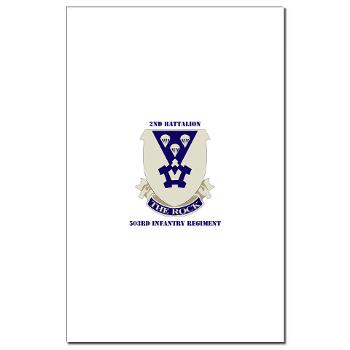 2B503IR - M01 - 02 - DUI - 2nd Battalion - 503rd Infantry Regiment with Text - Mini Poster Print