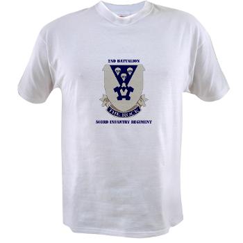 2B503IR - A01 - 04 - DUI - 2nd Battalion - 503rd Infantry Regiment with Text - Value T-Shirt