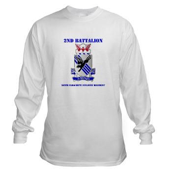 2B505PIR - A01 - 03 - DUI - 2nd Bn - 505th Parachute Infantry Regt with text - Long Sleeve T-Shirt - Click Image to Close