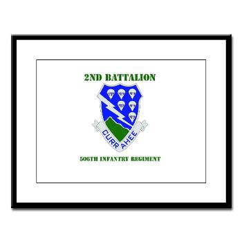 2B506IR - M01 - 02 - DUI - 2nd Battalion - 506th Infantry Regiment with Text Large Framed Print