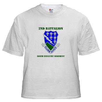 2B506IR - A01 - 04 - DUI - 2nd Battalion - 506th Infantry Regiment with Text White T-Shirt