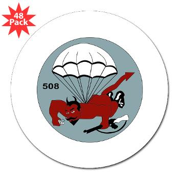 2B508PIR - M01 - 01 -DUI - 2nd Bn - 508th Parachute Infantry Regt - 3" Lapel Sticker (48 pk)