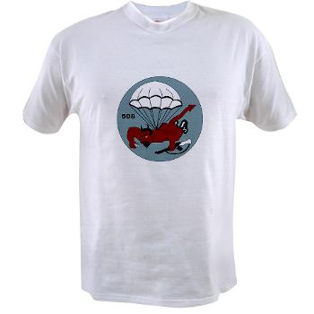 2B508PIR - A01 - 04 - DUI - 2nd Bn - 508th Parachute Infantry Regt - Value T-shirt
