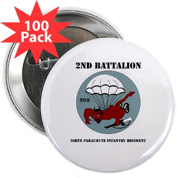 2B508PIR - M01 - 01 -DUI - 2nd Bn - 508th Parachute Infantry Regt with text - 2.25" Button (100 pack)