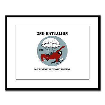 2B508PIR - M01 - 02 -DUI - 2nd Bn - 508th Parachute Infantry Regt with text - Large Framed Print