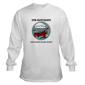 2B508PIR - A01 - 03 - DUI - 2nd Bn - 508th Parachute Infantry Regt with text - Long Sleeve T-Shirt - Click Image to Close
