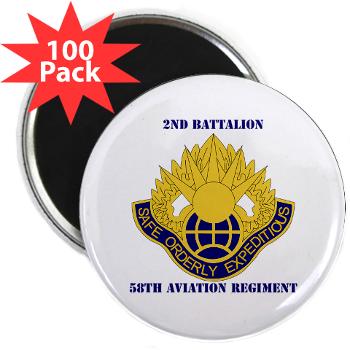 2B58AR - M01 - 01 - DUI - 2nd Battalion,58th Aviation Regiment with Text - 2.25" Magnet (100 pack)