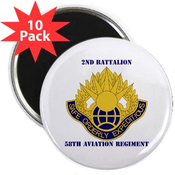 2B58AR - M01 - 01 - DUI - 2nd Battalion,58th Aviation Regiment with Text - 2.25" Magnet (10 pack) - Click Image to Close