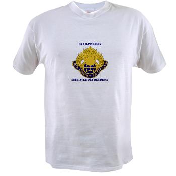 2B58AR - A01 - 04 - DUI - 2nd Battalion,58th Aviation Regiment with Text - Value T-Shirt