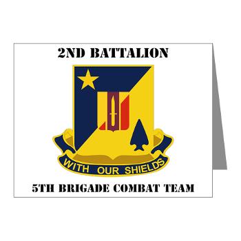 2B5BC - M01 - 02 - DUI - 2nd Bn 5th Brigade Combat Team with Text Note Cards (Pk of 20) - Click Image to Close