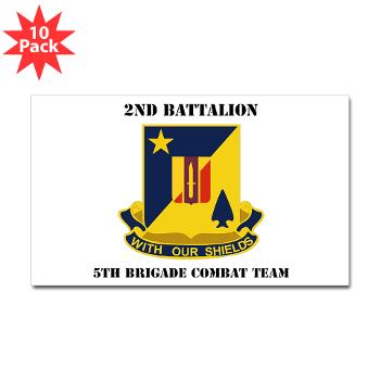 2B5BC - M01 - 01 - DUI - 2nd Bn 5th Brigade Combat Team with Text Sticker (Rectangle 10 pk) - Click Image to Close