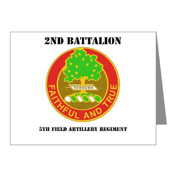 2B5FAR - M01 - 02 - DUI - 2nd Bn - 5th FA Regiment with Text Note Cards (Pk of 20)