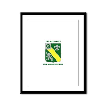 2B63AR - M01 - 02 - DUI - 2nd Battalion - 63rd Armor Regiment with Text - Framed Panel Print - Click Image to Close