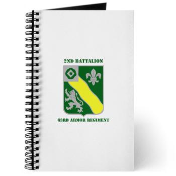 2B63AR - M01 - 02 - DUI - 2nd Battalion - 63rd Armor Regiment with Text - Journal
