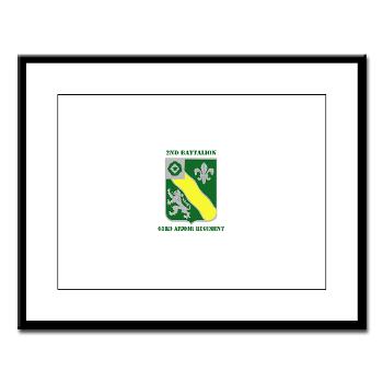 2B63AR - M01 - 02 - DUI - 2nd Battalion - 63rd Armor Regiment with Text - Large Framed Print - Click Image to Close