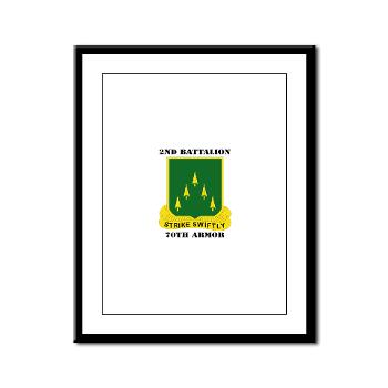 2B70A - M01 - 02 - SSI - 2nd Battalion, 70th Armor with Text - Framed Panel Print - Click Image to Close