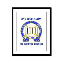 2B7IR - M01 - 02 - DUI - 2nd Bn - 7th Infantry Regt with Text - Framed Panel Print