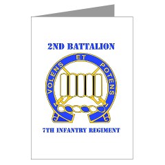 2B7IR - M01 - 02 - DUI - 2nd Bn - 7th Infantry Regt with Text - Greeting Cards (Pk of 20)