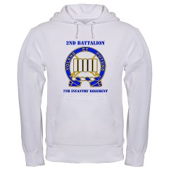 2B7IR - A01 - 03 - DUI - 2nd Bn - 7th Infantry Regt with Text - Hooded Sweatshirt - Click Image to Close