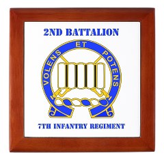 2B7IR - M01 - 03 - DUI - 2nd Bn - 7th Infantry Regt with Text - Keepsake Box