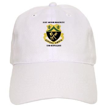 2B81AR - A01 - 01 - DUI - 2nd Battalion - 81st Armor Regiment with Text - Cap - Click Image to Close