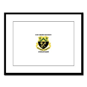 2B81AR - M01 - 02 - DUI - 2nd Battalion - 81st Armor Regiment with Text - Large Framed Print
