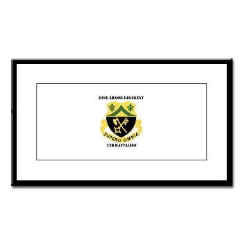2B81AR - M01 - 02 - DUI - 2nd Battalion - 81st Armor Regiment with Text - Small Framed Print