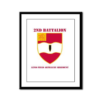 2B82FAR - M01 - 02 - DUI - 2nd Bn - 82nd FA Regt with Text - Framed Panel Print