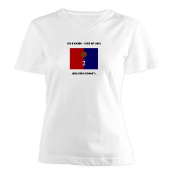 2B85D - A01 - 04 - 2nd Bde - 85th Division with Text - Women's V-Neck T-Shirt