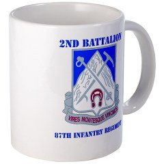 2B87IR - M01 - 03 - DUI - 2nd Bn - 87th Infantry Regt with Text Ceramic Travel Mug