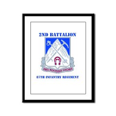 2B87IR - M01 - 02 - DUI - 2nd Bn - 87th Infantry Regt with Text Framed Panel Print