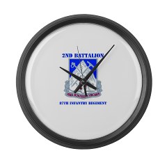 2B87IR - M01 - 03 - DUI - 2nd Bn - 87th Infantry Regt with Text Large Wall Clock