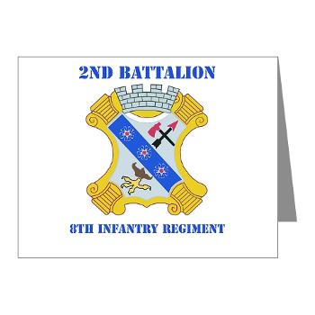 2B8IR - M01 - 02 - DUI - 2nd Bn - 8th Infantry Regt with Text Note Cards (Pk of 20) - Click Image to Close