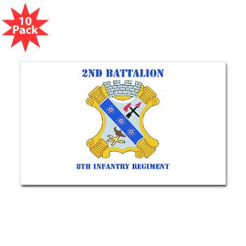 2B8IR - M01 - 01 - DUI - 2nd Bn - 8th Infantry Regt with Text Sticker (Rectangle 10 pk)