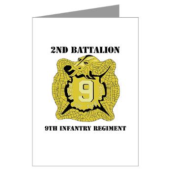 2B9IR - M01 - 02 - DUI - 2nd Bn - 9th Infantry Regt with Text - Greeting Cards (Pk of 10)