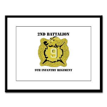 2B9IR - M01 - 02 - DUI - 2nd Bn - 9th Infantry Regt with Text - Large Framed Print