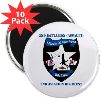 2BA2AR - M01 - 01 - DUI - 2nd Bn (Assault) - 2nd Avn Regt with Text - 2.25" Magnet (10 pack) - Click Image to Close