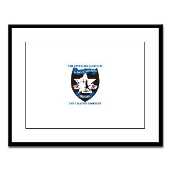 2BA2AR - M01 - 02 - DUI - 2nd Bn (Assault) - 2nd Avn Regt with Text - Large Framed Print - Click Image to Close