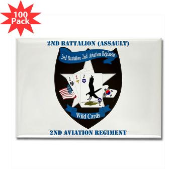 2BA2AR - M01 - 01 - DUI - 2nd Bn (Assault) - 2nd Avn Regt with Text - Rectangle Magnet (100 pack) - Click Image to Close