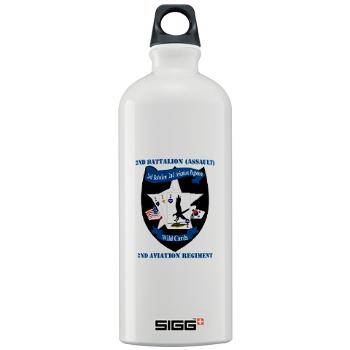2BA2AR - M01 - 03 - DUI - 2nd Bn (Assault) - 2nd Avn Regt with Text - Sigg Water Bottle 1.0L