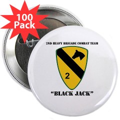 2BCT - M01 - 01 - DUI - 2nd Heavy BCT - Black Jack with text - 2.25" Button (100 pack)