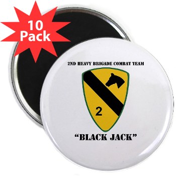 2BCT - M01 - 01 - DUI - 2nd Heavy BCT - Black Jack with text - 2.25" Magnet (10 pack) - Click Image to Close
