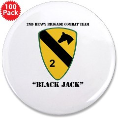 2BCT - M01 - 01 - DUI - 2nd Heavy BCT - Black Jack with text - 3.5" Button (100 pack)