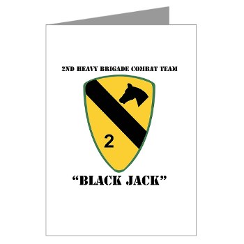 2BCT - M01 - 02 - DUI - 2nd Heavy BCT - Black Jack with text - Greeting Cards (Pk of 10)