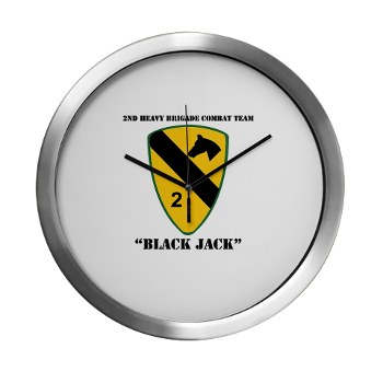2BCT - M01 - 03 - DUI - 2nd Heavy BCT - Black Jack with text - Modern Wall Clock