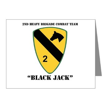 2BCT - M01 - 02 - DUI - 2nd Heavy BCT - Black Jack with text - Note Cards (Pk of 20) - Click Image to Close