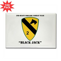 2BCT - M01 - 01 - DUI - 2nd Heavy BCT - Black Jack with text - Rectangle Magnet (100 pack)