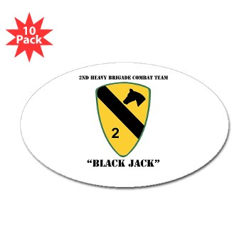 2BCT - M01 - 01 - DUI - 2nd Heavy BCT - Black Jack with text - Sticker (Oval 10 pk)